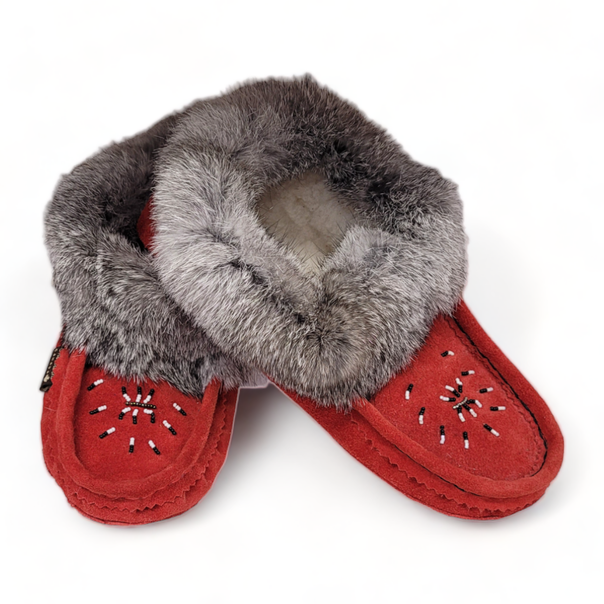 Moccasin Red/Grey Suede