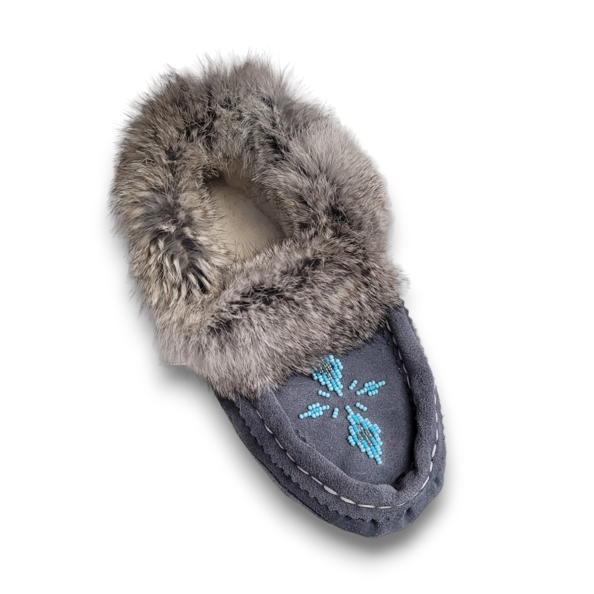 Moccasin Grey/Blue Suede