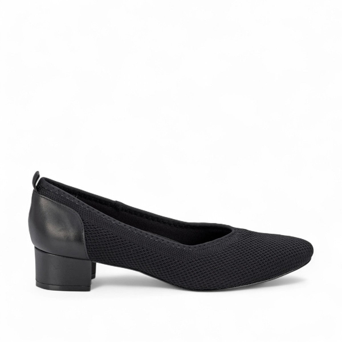 ROS HOMMERSON HESTER BLACK KNIT BLACK LEATHER