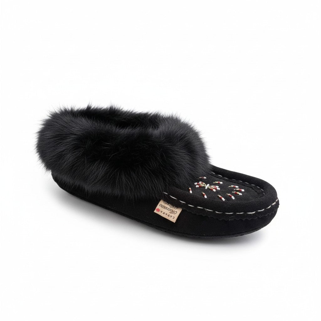 ALBERTA SUEDE MOCCASINS - BLACK