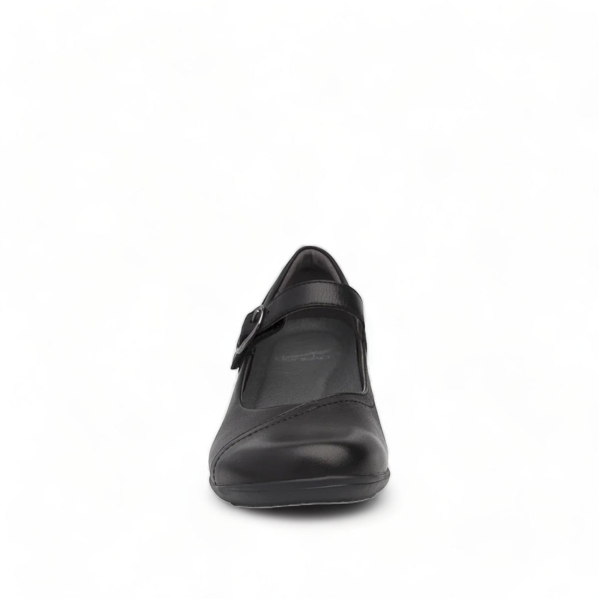 Dansko Fawna black milled nappa leather Mary Jane shoe with adjustable strap and arch support