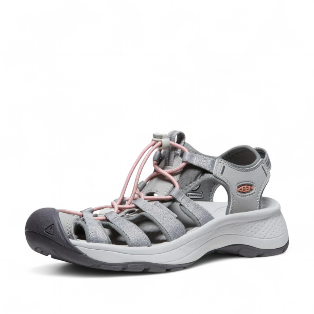 KEEN WOMEN'S ASTORIA WEST SANDAL - GRAY/CORAL