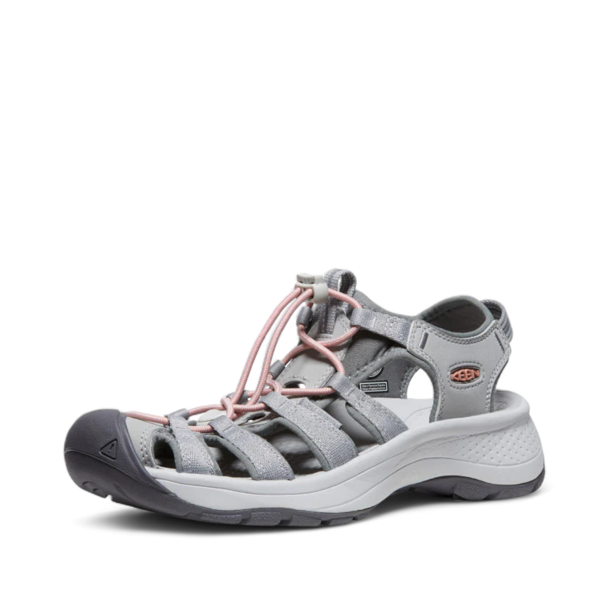 KEEN WOMEN'S ASTORIA WEST SANDAL - GRAY/CORAL