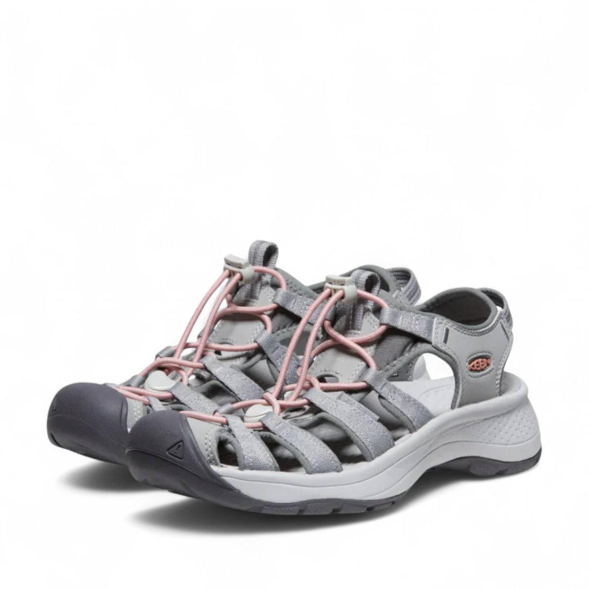 KEEN WOMEN'S ASTORIA WEST SANDAL - GRAY/CORAL