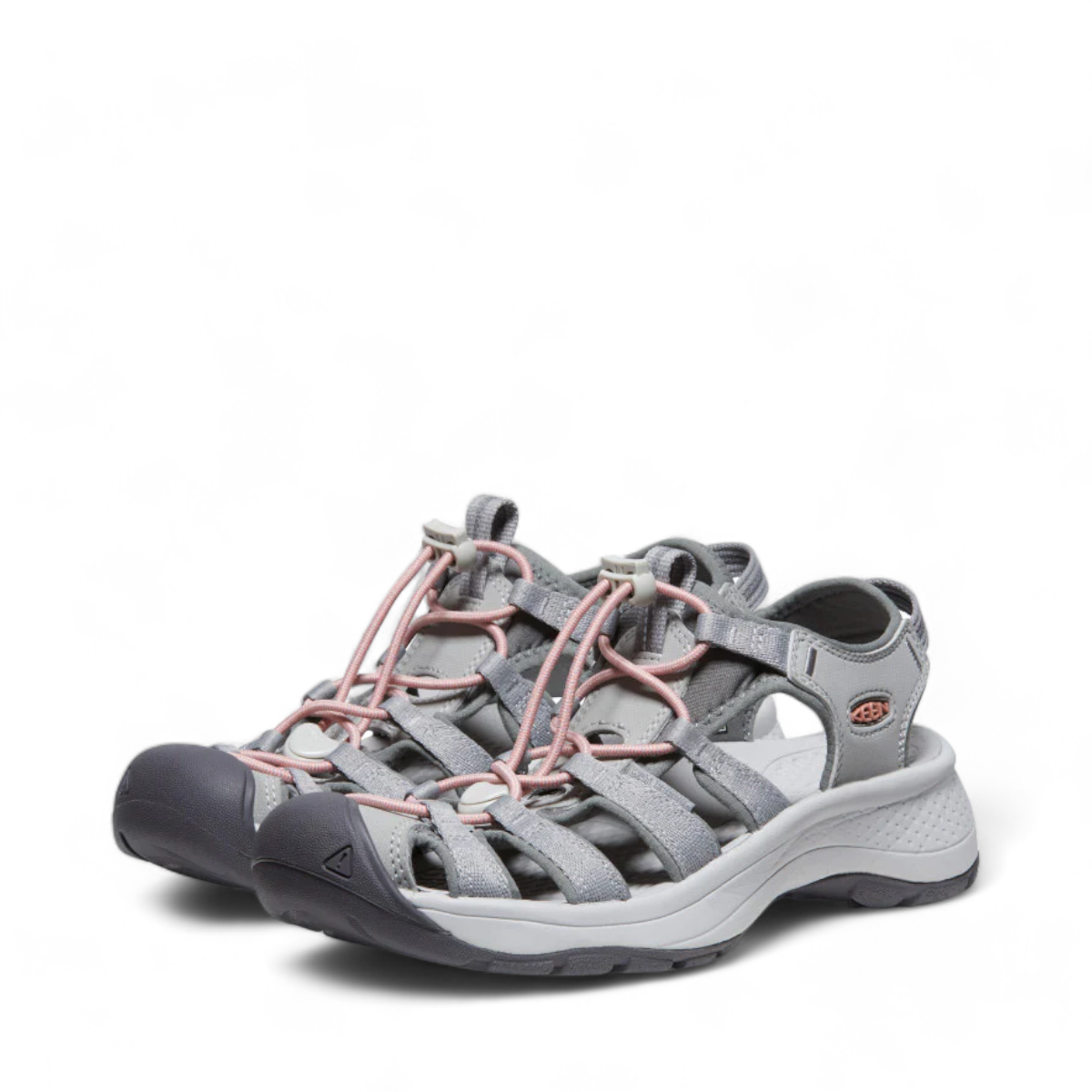 KEEN WOMEN'S ASTORIA WEST SANDAL - GRAY/CORAL