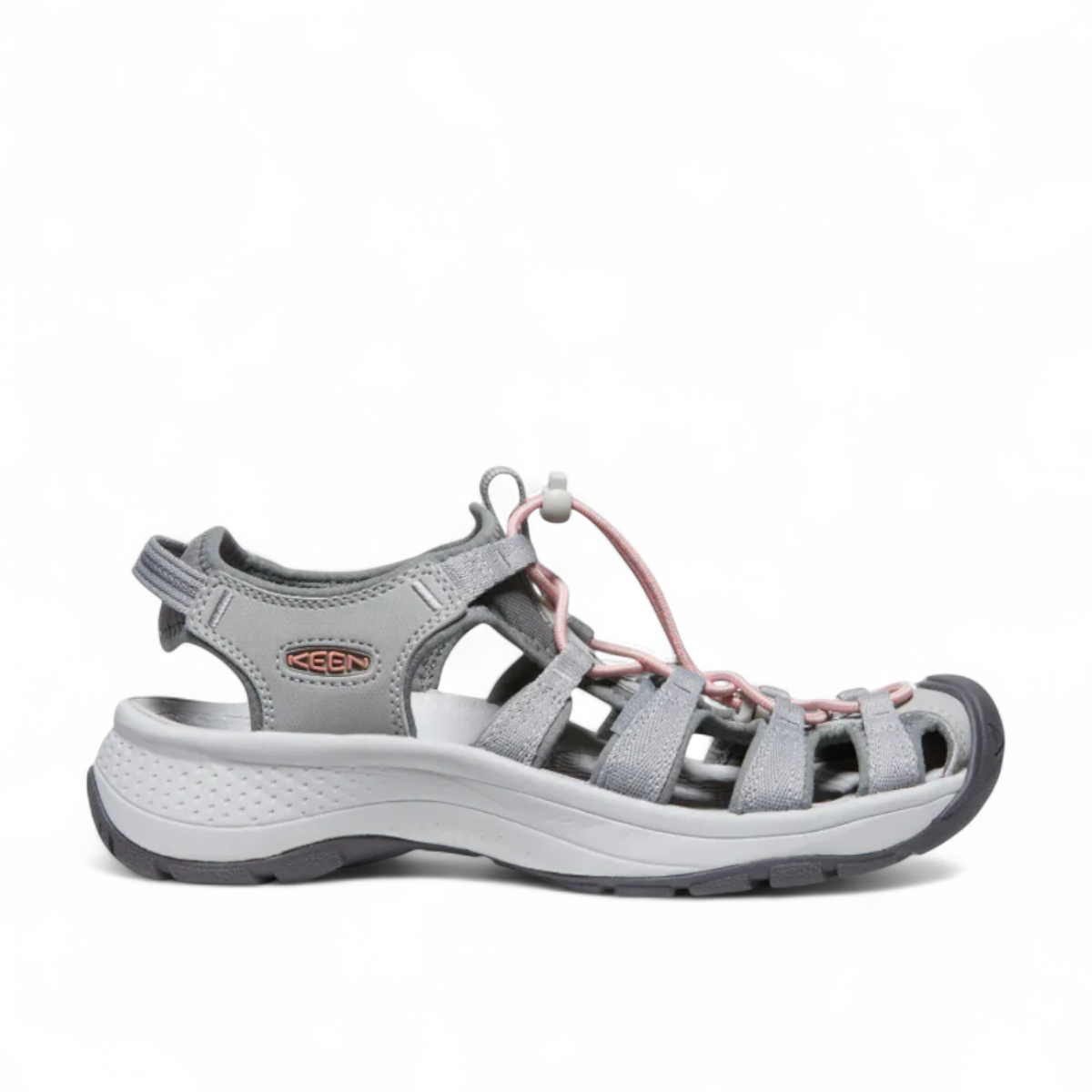 KEEN WOMEN'S ASTORIA WEST SANDAL - GRAY/CORAL