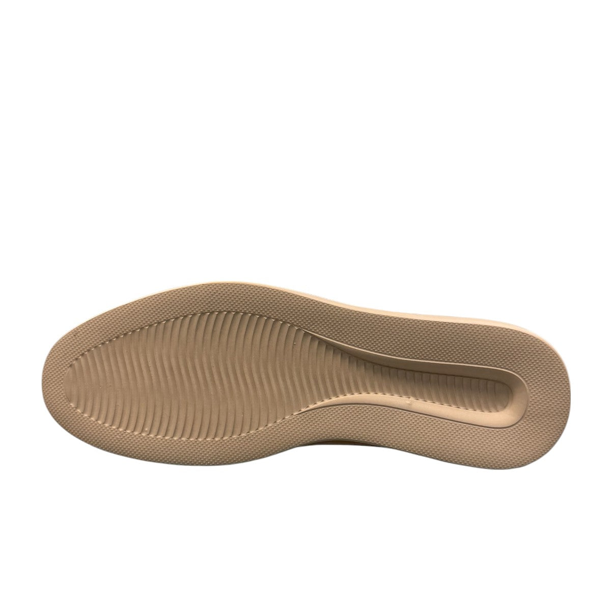 KABEE ALBORZ brown leather men's lace-up shoes with a comfortable beige rubber sole. Photo of bottom view.