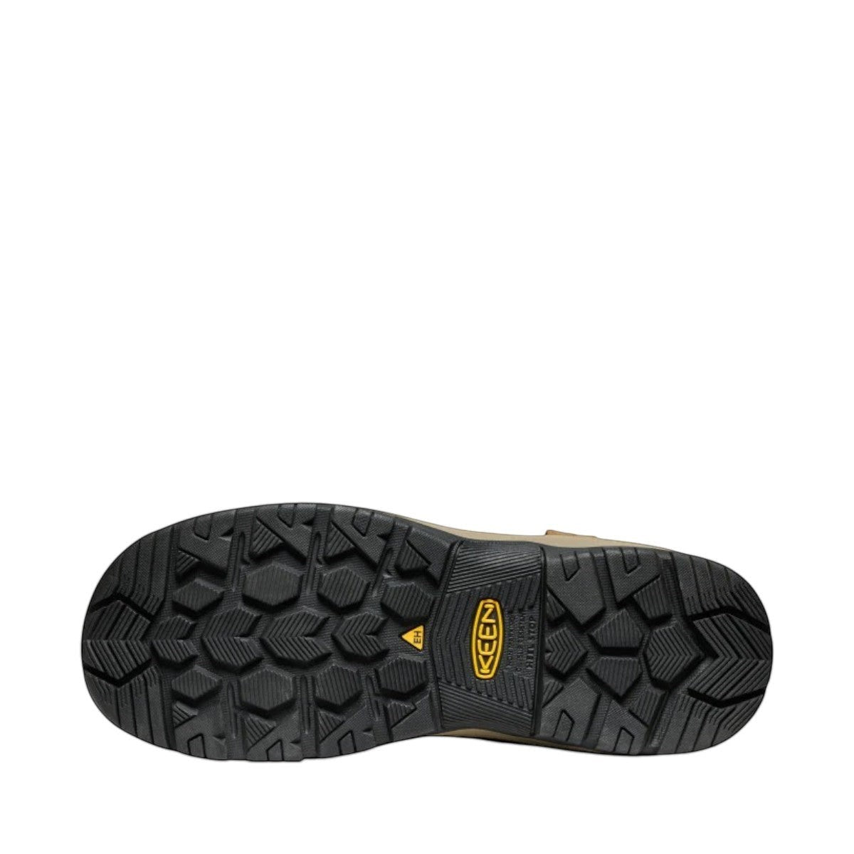 KEEN CSA EVANSTON PULL ON WP waterproof leather work boots in bison/black with carbon toe and slip-resistant sole.