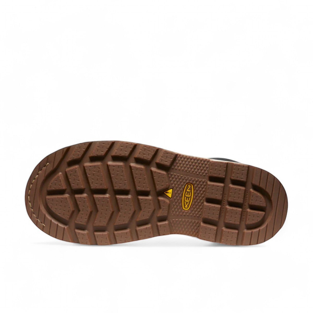 KEEN MEN CSA CINCINNATI 8" waterproof 90 degree heel boot brown leather work boot with carbon fiber toe and Belgian sandshell.