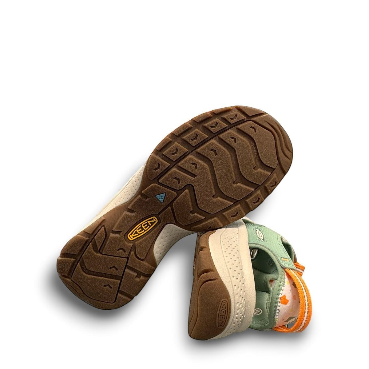 KEEN Astoria West women's hybrid water sandal in terrazzo/granite green with bungee laces and arch support.