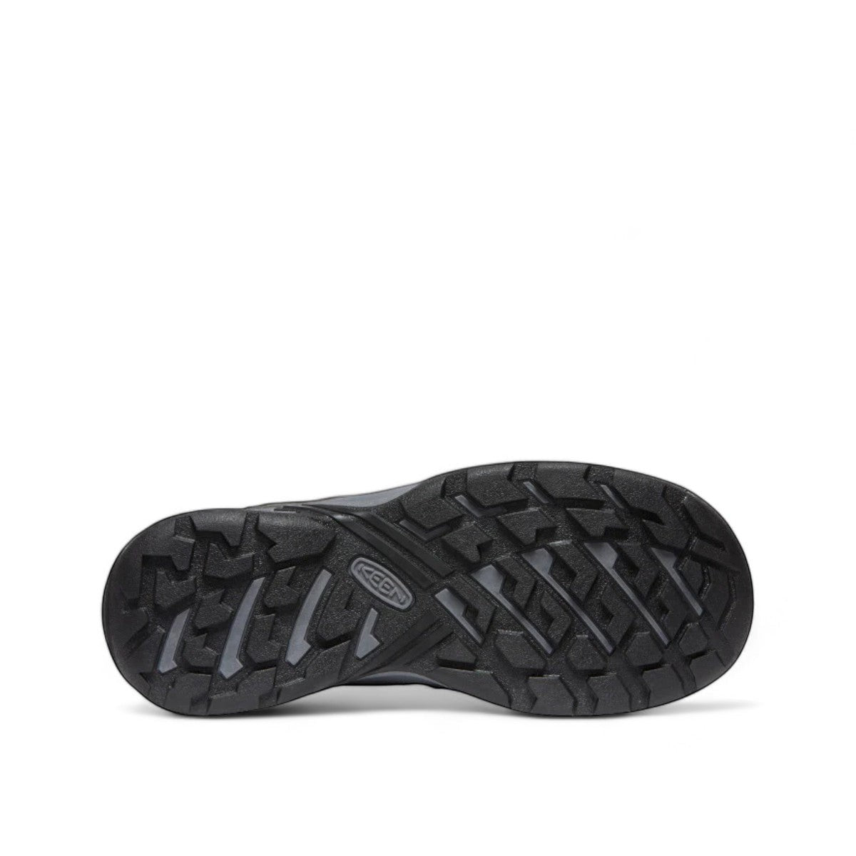 KEEN women's Circadia waterproof hiking shoe in steel grey and boysenberry with KEEN.DRY technology. Leather and mesh upper.