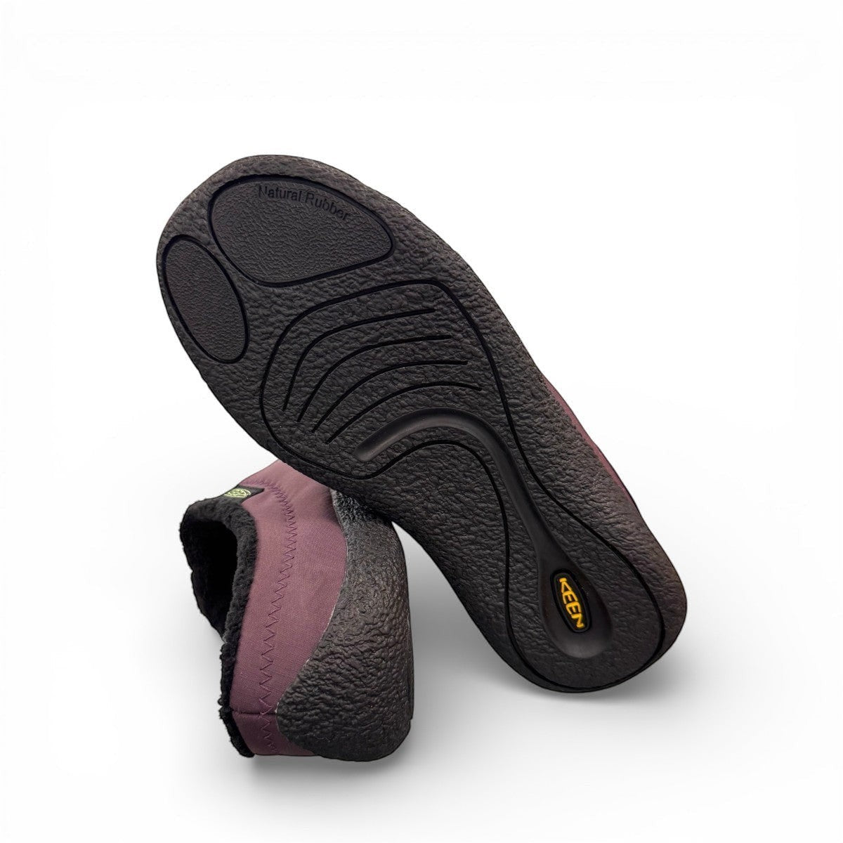 KEEN WOMEN'S HOWSER III SLIDE - Absinthe Green/Plum Perfect slip-on shoes with bungee cinch and recycled materials.