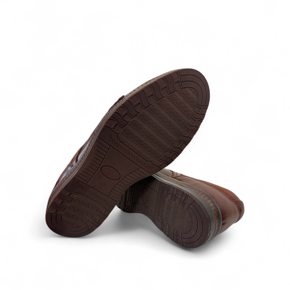 Tata Sarcheshmeh brown genuine leather lace-up shoe with handmade stitching and rubber outsole