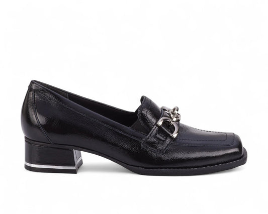 ROS HOMMERSON EVIE BLACK SHINY TUMBLED LEATHER