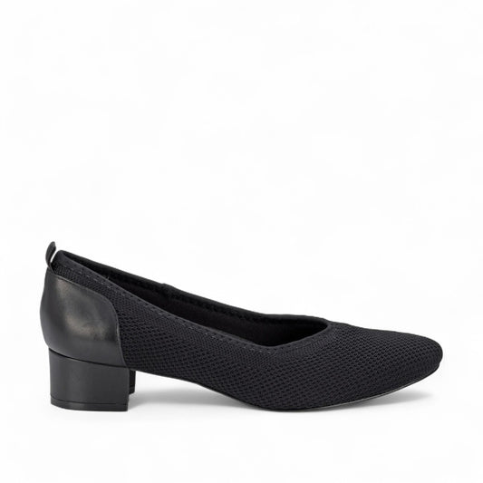 ROS HOMMERSON HESTER BLACK KNIT BLACK LEATHER