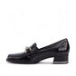 ROS HOMMERSON EVIE BLACK SHINY TUMBLED LEATHER