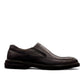 AFAG 4004 black leather slip-on men's shoes with a durable rubber outsole and side stitching detail. Photo of right side view.