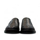AFAG 4004 black leather slip-on men's shoes with a durable rubber outsole and side stitching detail. Photo of front view.