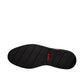 AFAG 4004 black leather slip-on men's shoes with a durable rubber outsole and side stitching detail. Photo of bottom view.