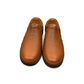 Atropat Abyaneh brown leather slip-on shoes with textured upper and durable rubber sole. Photo of front view.