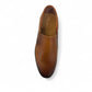 Atropat Aghdasieh brown leather slip-on shoe with handmade stitching and durable black rubber outsole. Photo of upper view.