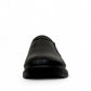 Atropat Azarbad black leather slip-on shoes with handmade stitching and durable rubber outsole. Photo of front view.