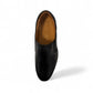 Atropat Azarbad black leather slip-on shoes with handmade stitching and durable rubber outsole. Photo of upper view.