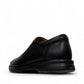 Atropat Azarbad black leather slip-on shoes with handmade stitching and durable rubber outsole. Photo of back side view 2.