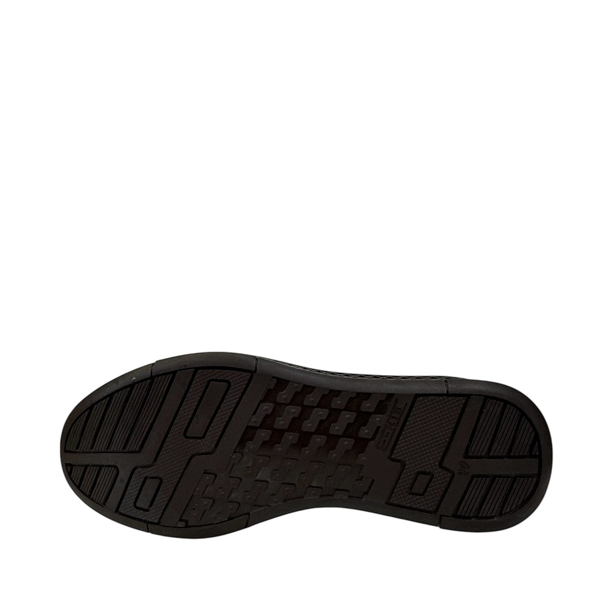 Atropat Azarbad brown leather slip-on shoes with handmade stitching and a durable black rubber sole. Photo of bottom view.