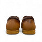 Atropat Bahar brown genuine leather slip-on shoes with handmade stitching and durable rubber outsole. Photo of back view.