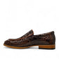 Atropat Diyan brown marble leather loafers with handmade stitching and durable rubber outsole. Photo of right side view.