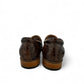 Atropat Diyan brown marble leather loafers with handmade stitching and durable rubber outsole. Photo of back view.