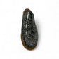 Atropat Diyan grey marble patent leather slip-on dress shoe with a durable rubber outsole. Photo of front view.