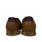 Atropat Molana  brown genuine leather loafers with subtle handmade stitching and a durable rubber outsole. Photo of back view.