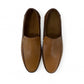 Atropat Molana  brown genuine leather loafers with subtle handmade stitching and a durable rubber outsole. Photo of upper view.