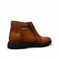 Atropat Nezami 2 brown genuine leather ankle boots with handmade stitching and rubber outsole. Photo of side view from the back.