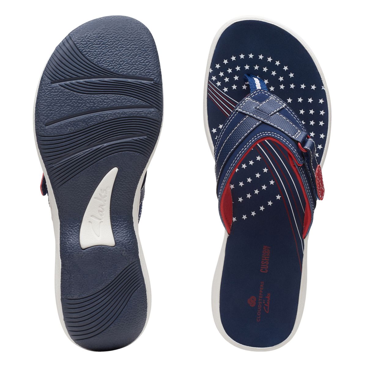 CLARKS BREEZE SEA - NAVY/RED