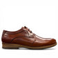 Borna Sadabad brown genuine leather lace-up dress shoe with handmade stitching and a durable rubber outsole. Photo of right side view.