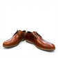 Borna Sadabad brown genuine leather lace-up dress shoe with handmade stitching and a durable rubber outsole. Photo of front side view 2.