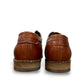 Borna Sadabad brown genuine leather lace-up dress shoe with handmade stitching and a durable rubber outsole. Photo of back view.