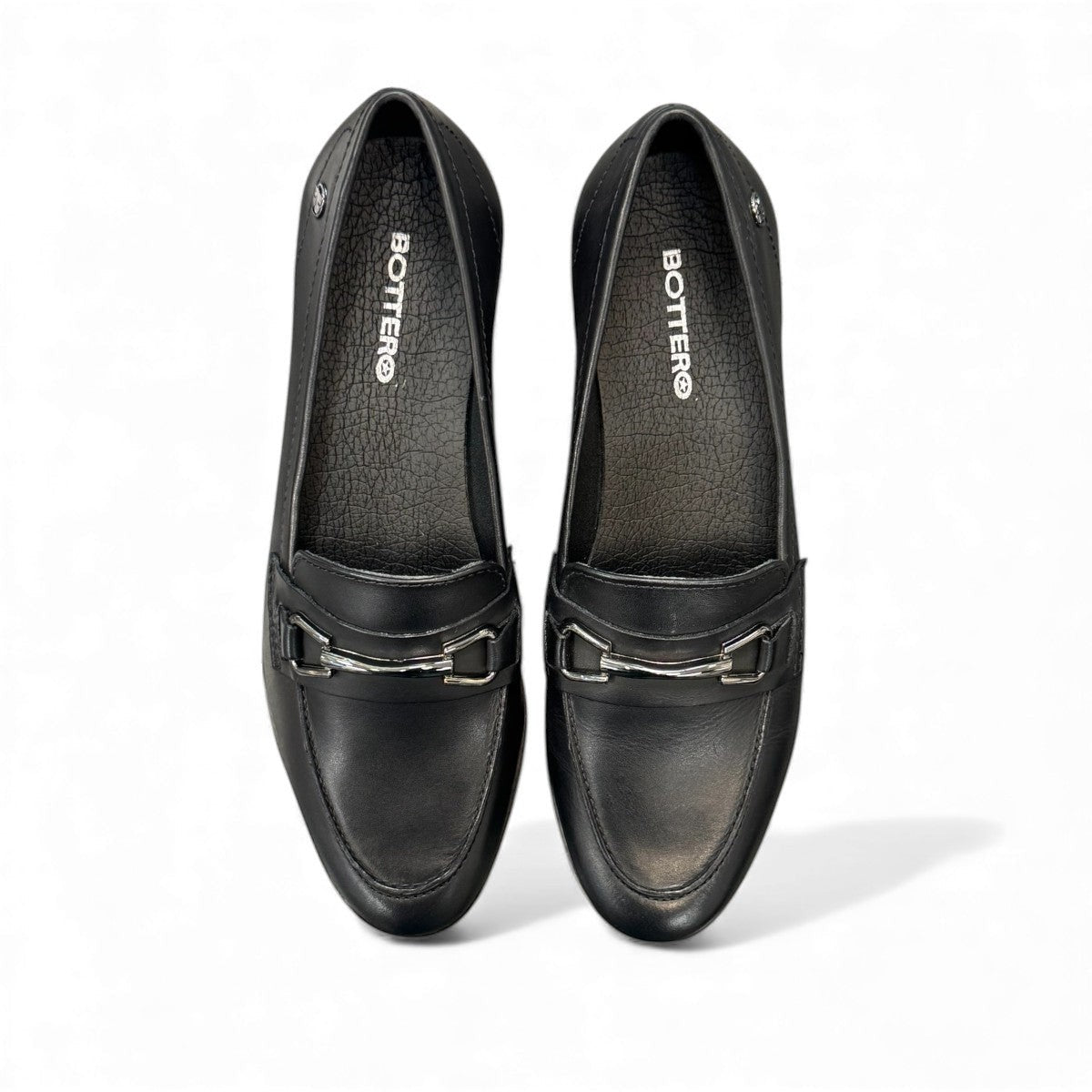 Bottero  black leather loafers with a metal horsebit detail and a classic slip-on silhouette.
