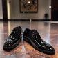 COLLEXION F7067M black patent leather lace-up dress shoe with a sleek, polished formal silhouette.
photo of the top side
