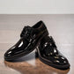 COLLEXION F7067M black patent leather lace-up dress shoe with a sleek, polished formal silhouette.
photo of the front side