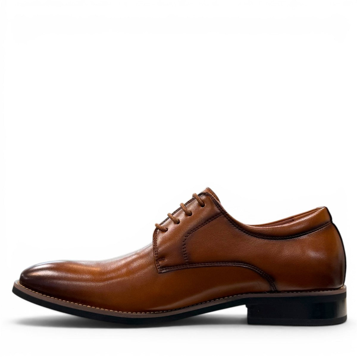 COLLEXION-F7067M brown leather lace-up dress shoe with a sleek formal silhouette for business and special occasions.
photo of the left side