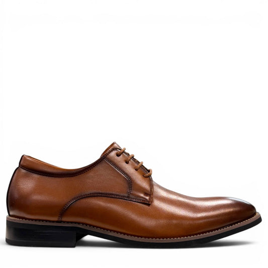 COLLEXION-F7067M brown leather lace-up dress shoe with a sleek formal silhouette for business and special occasions.
photo of the right side