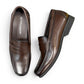 COLLEXION F7067M coffee brown leather penny loafer with a classic slip-on design.
photo of the top side