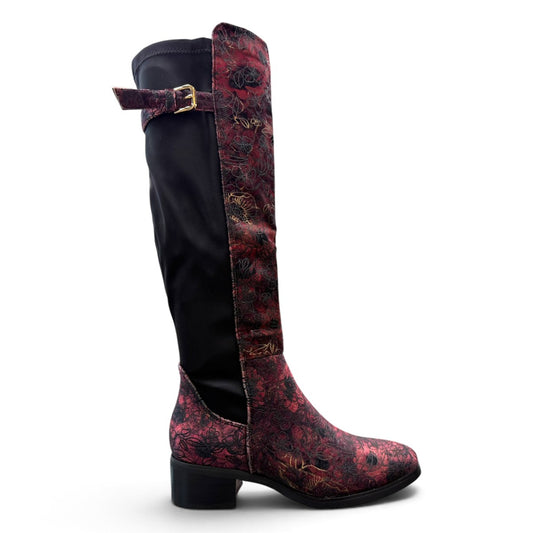 ILOVEBILLY TEJAI-IL - WINE FLORAL/VELVET