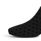 DJANGO & JULIETTE Hartful black stretch ankle bootie with polka dot pattern and block heel.
photo of the front side