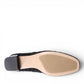DJANGO & JULIETTE Hartful black stretch ankle bootie with polka dot pattern and block heel.
photo of the bottom side