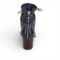 DJANGOANDJULIETTE-VALINA-navy leather ankle boots with patent toe cap, block heel, and decorative ankle lacing. Back view